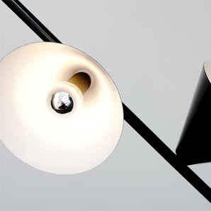 Vertical One 6 Cones Pendant Lamp - Black/White