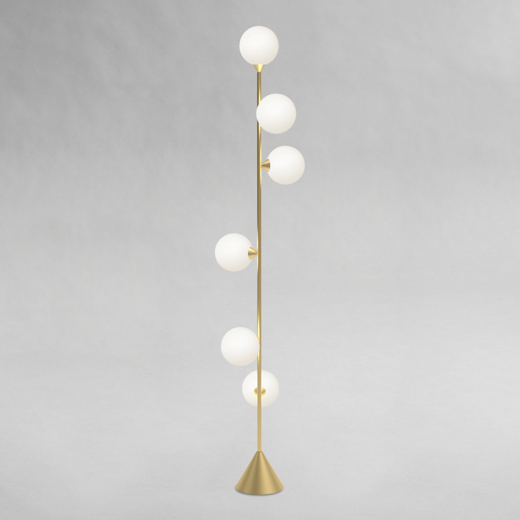 Vertical Globe Floor Lamp - Brass