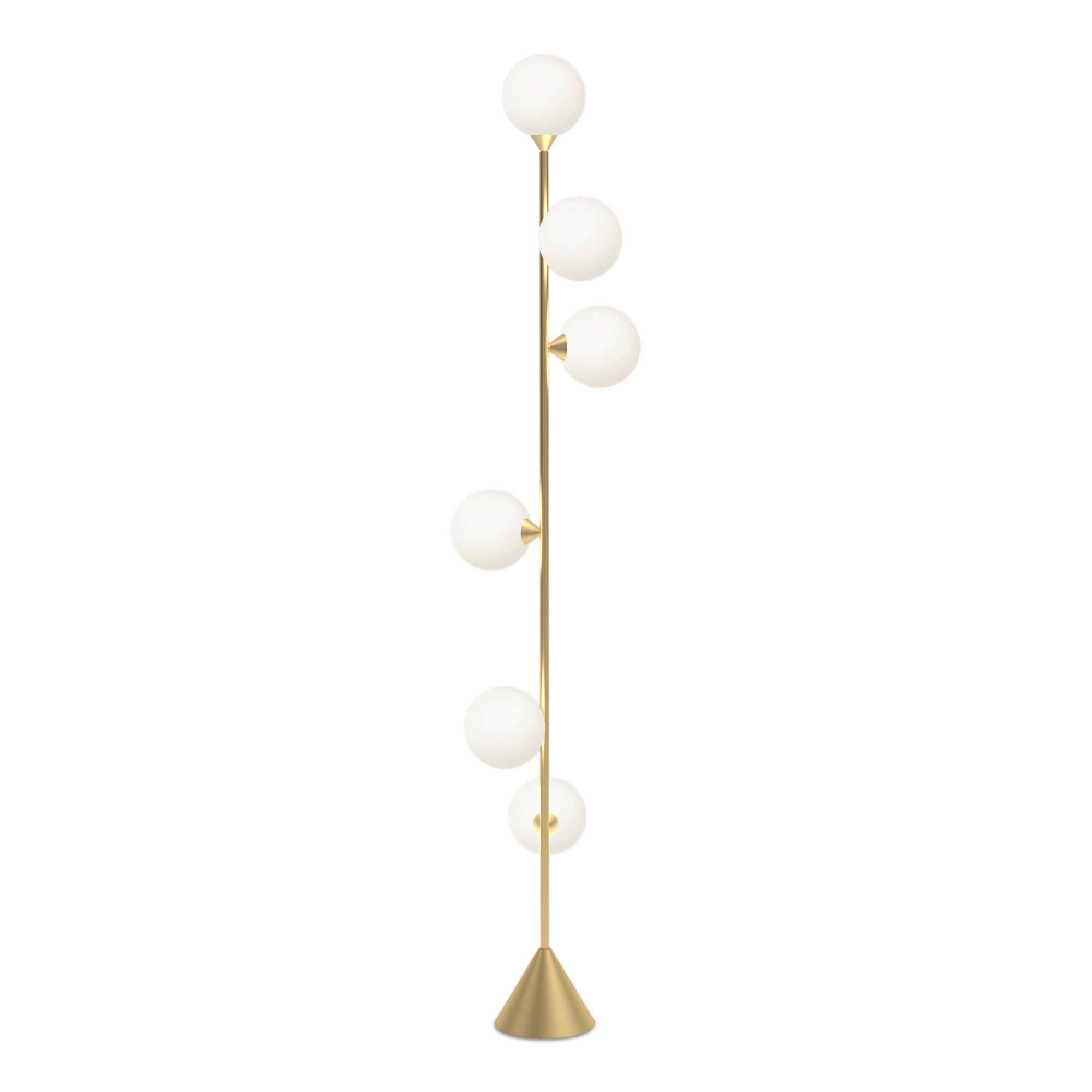 Vertical Globe Floor Lamp - Brass