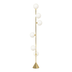 Vertical Globe Floor Lamp - Brass