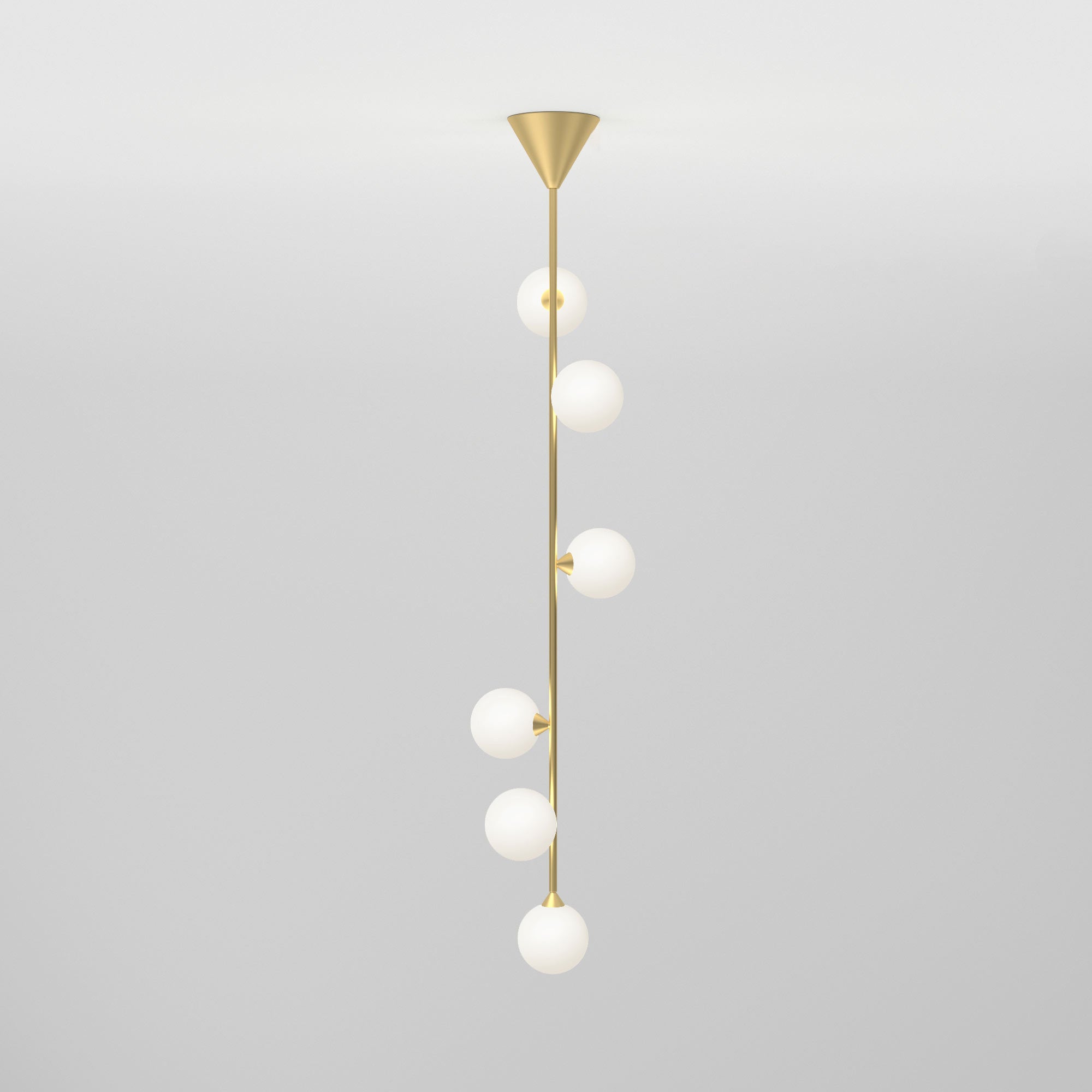 Vertical Globe Pendant Lamp - Brass