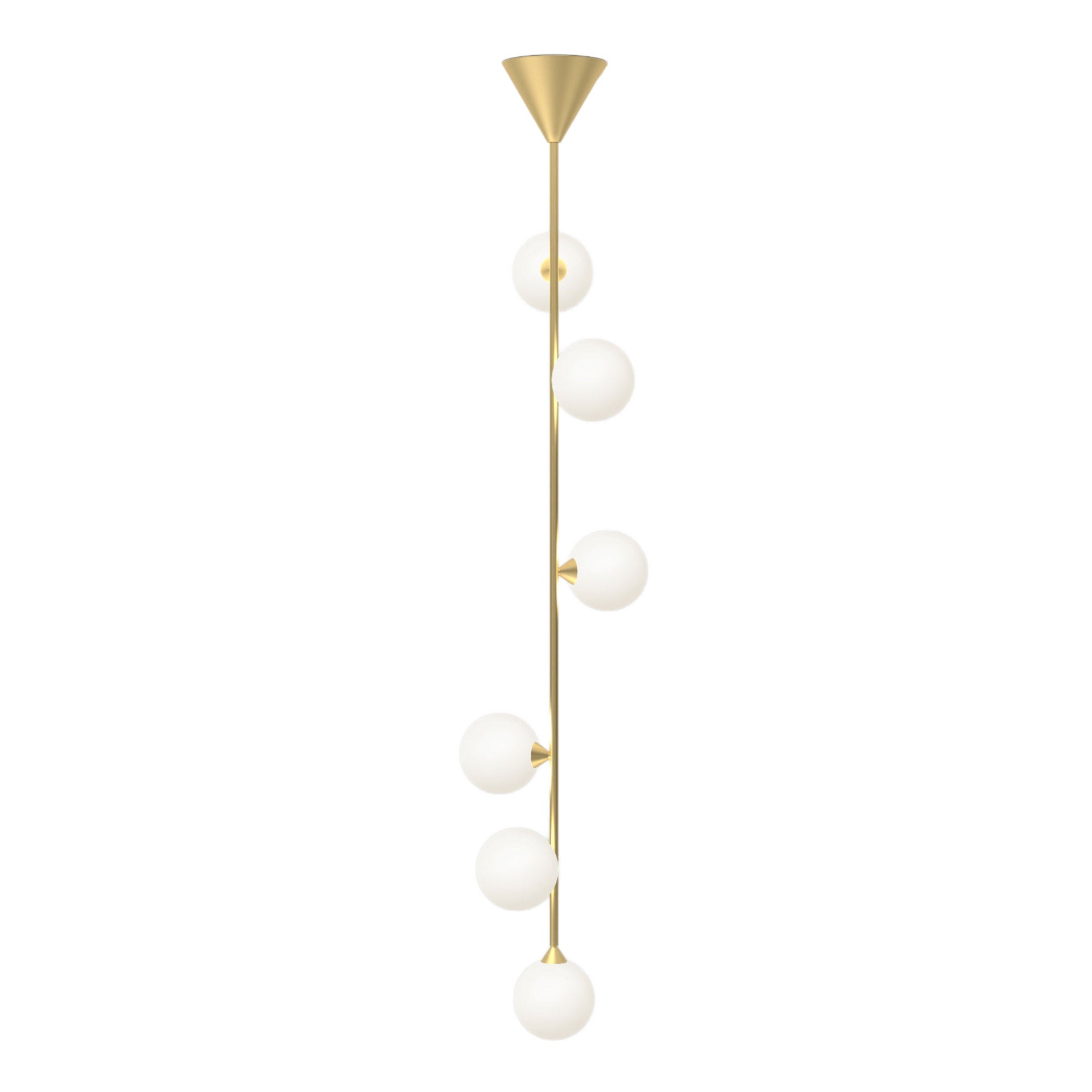 Vertical Globe Pendant Lamp - Brass