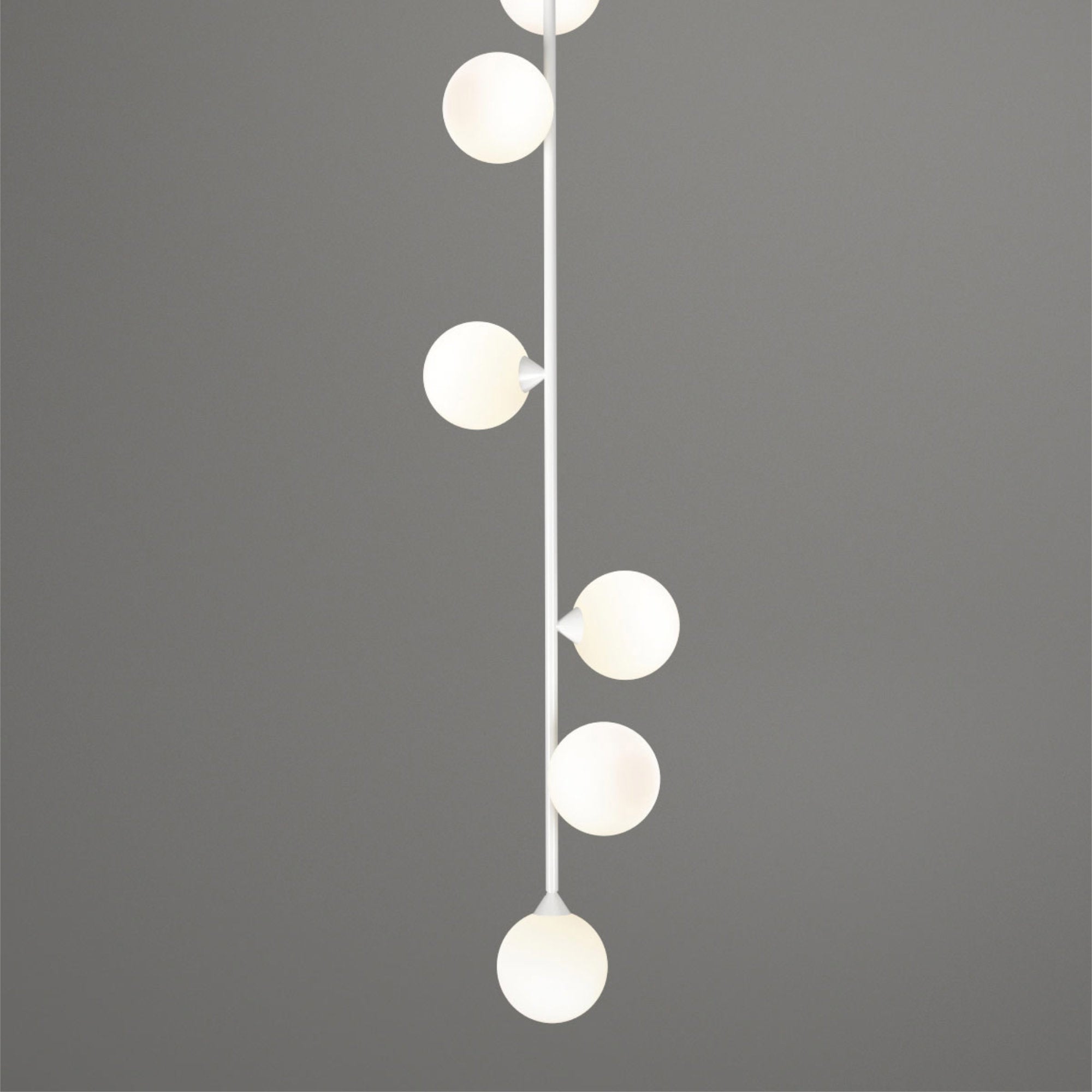 Vertical Globe Pendant Lamp - White