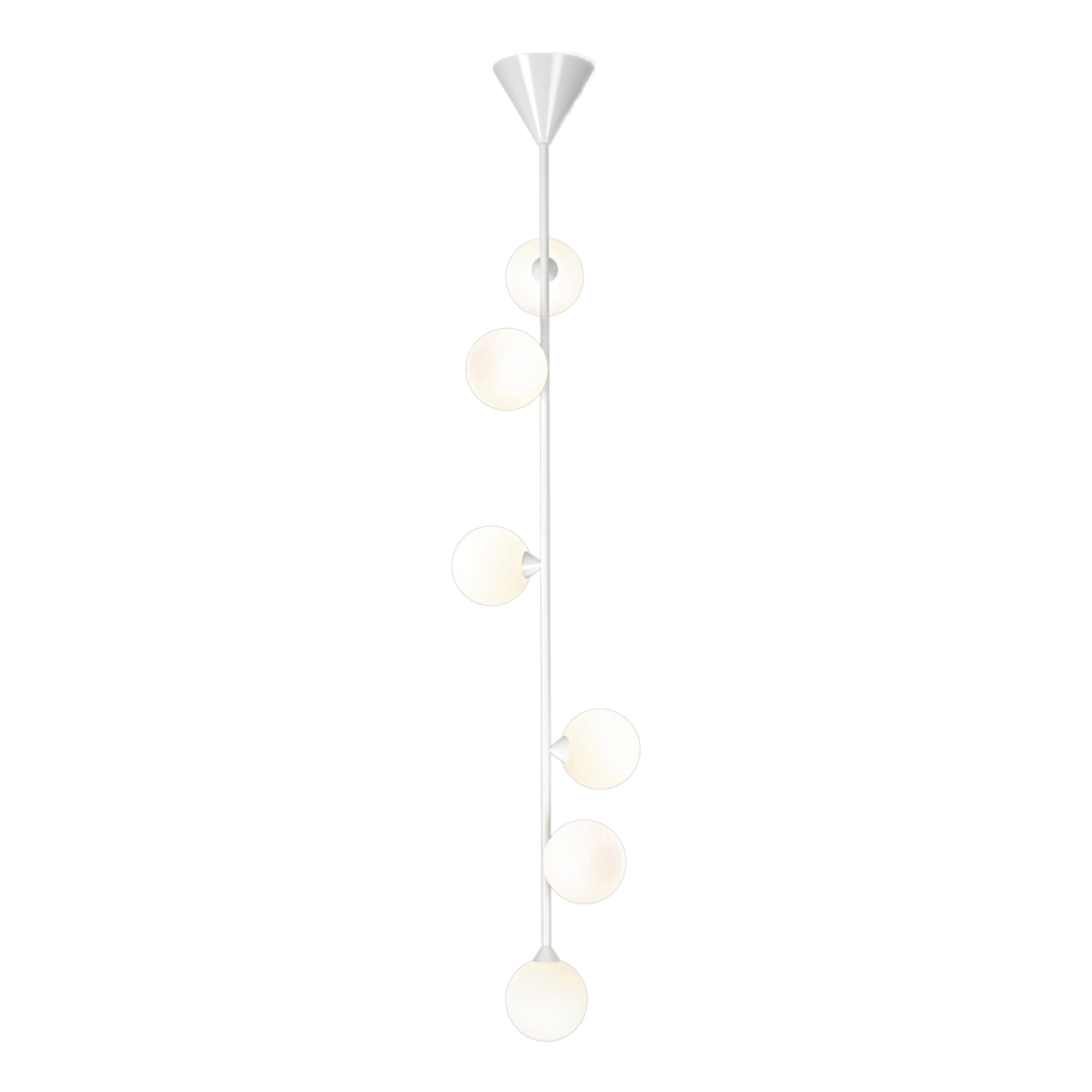 Vertical Globe Pendant Lamp - White