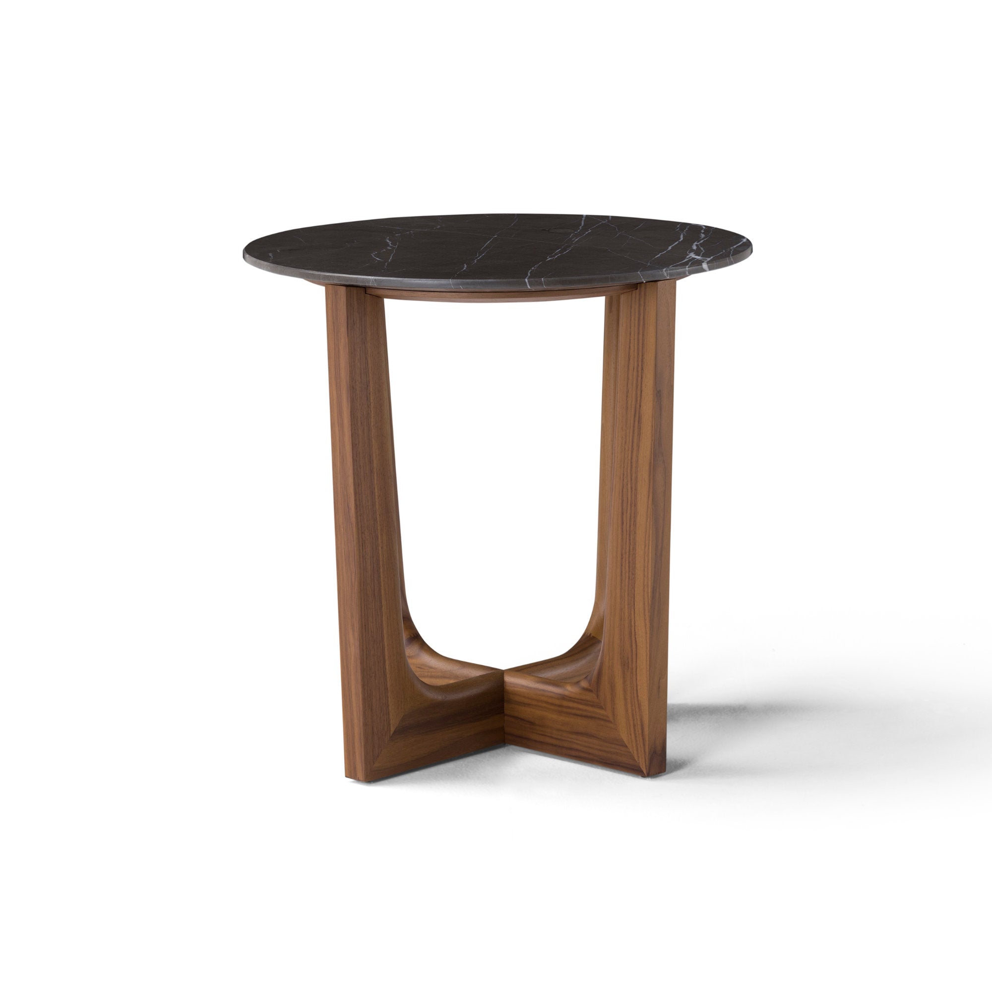 Vesta T534 Side Table - Walnut/Grafite Marble