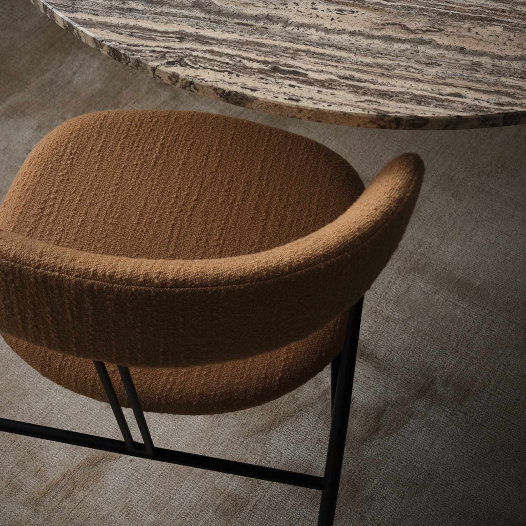 Violin 23931 Dining Chair - Black Matt / Fabric D (Aurin Backhausen MD215A20)