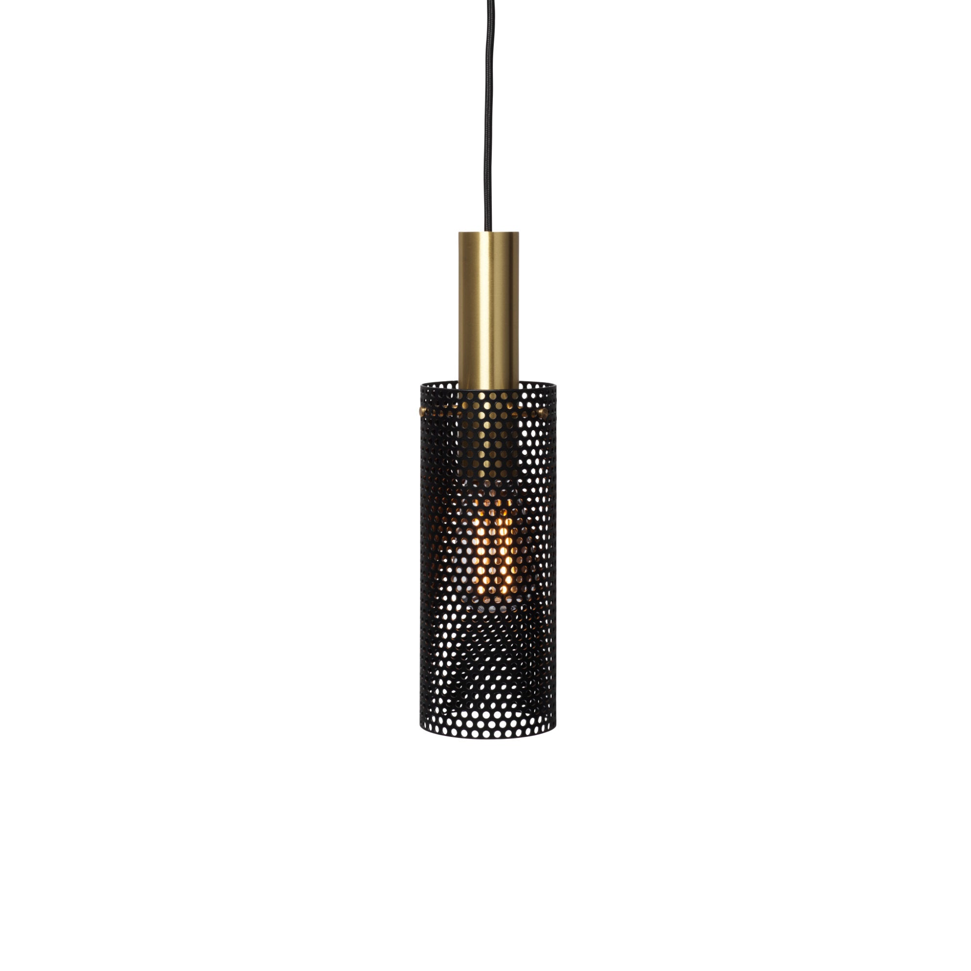 Vouge Small Pendant Lamp - Black/Brass-1