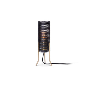 مصباح طاولة صغير Vouge ثلاثي القوائم - أسود/نحاسي
