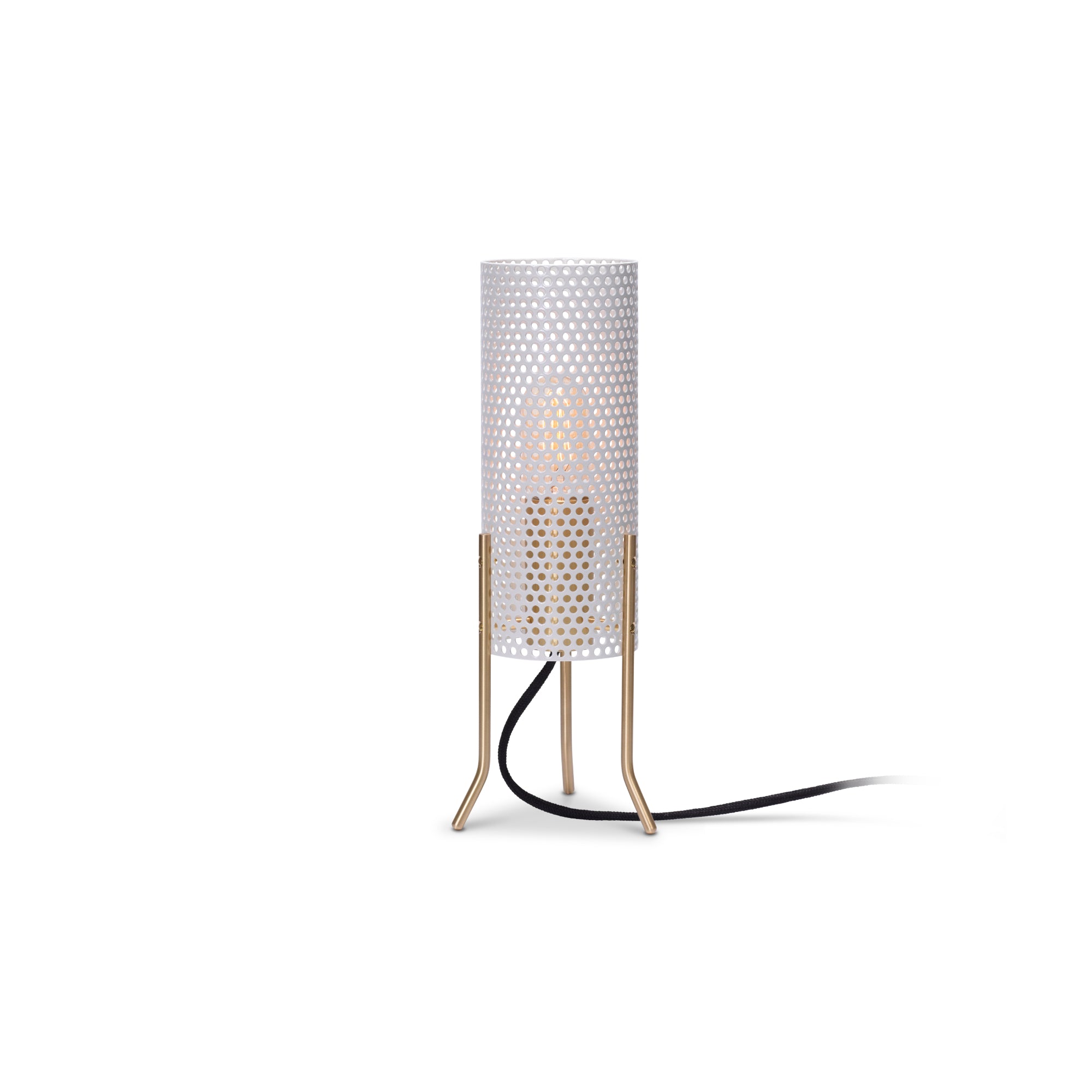 Vouge Tripod Small Table Lamp - White/Brass-1