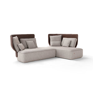 Wazaa 122.122 Compositional Sofa - Leather (Stone Wash 266)/Fabric (Numa 01)