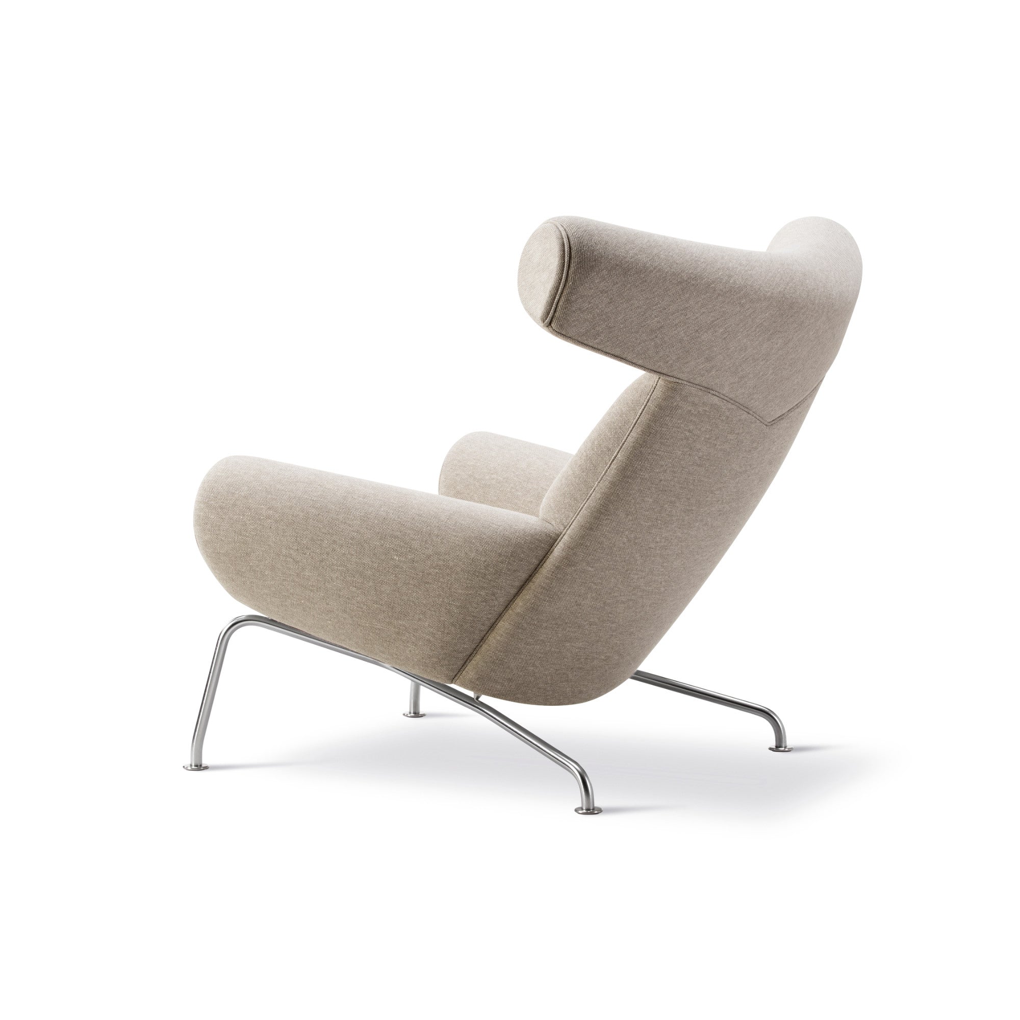 Wegner 1000 Ox Armchair - Brushed Steel/Fabric 3 (Clay 12)-3