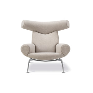 كرسي بذراعين Wegner 1000 Ox - فولاذ مصقول/قماش 2 (طين 12)