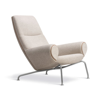 Wegner 1010 Queen Armchair - Leather 3 (Max 91 Piping)/Fabric 3 (Clay 12)