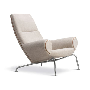 Wegner 1010 Queen Armchair - Leather 3 (Max 91 Piping)/Fabric 2 (Clay 12)