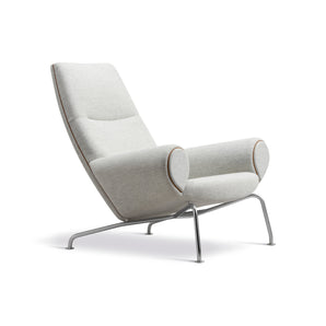 Wegner 1010 Queen Armchair - Leather 3 (Max 91 Piping)/Fabric (Hallingdal 110)