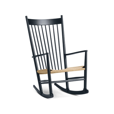 Wegner 16000  J16 Rocking Armchair - Black Lacquered Oak/Natural Papercord/FSC Mix 70%
