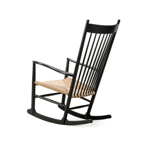 Wegner 16000  J16 Rocking Armchair - Black Lacquered Oak/Natural Papercord