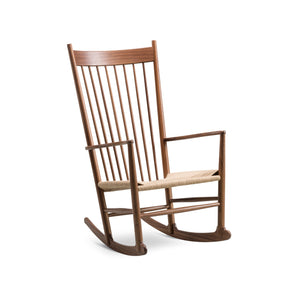 كرسي بذراعين هزاز Wegner 16000 J16 - مطلي بالجوز/سلك ورقي طبيعي