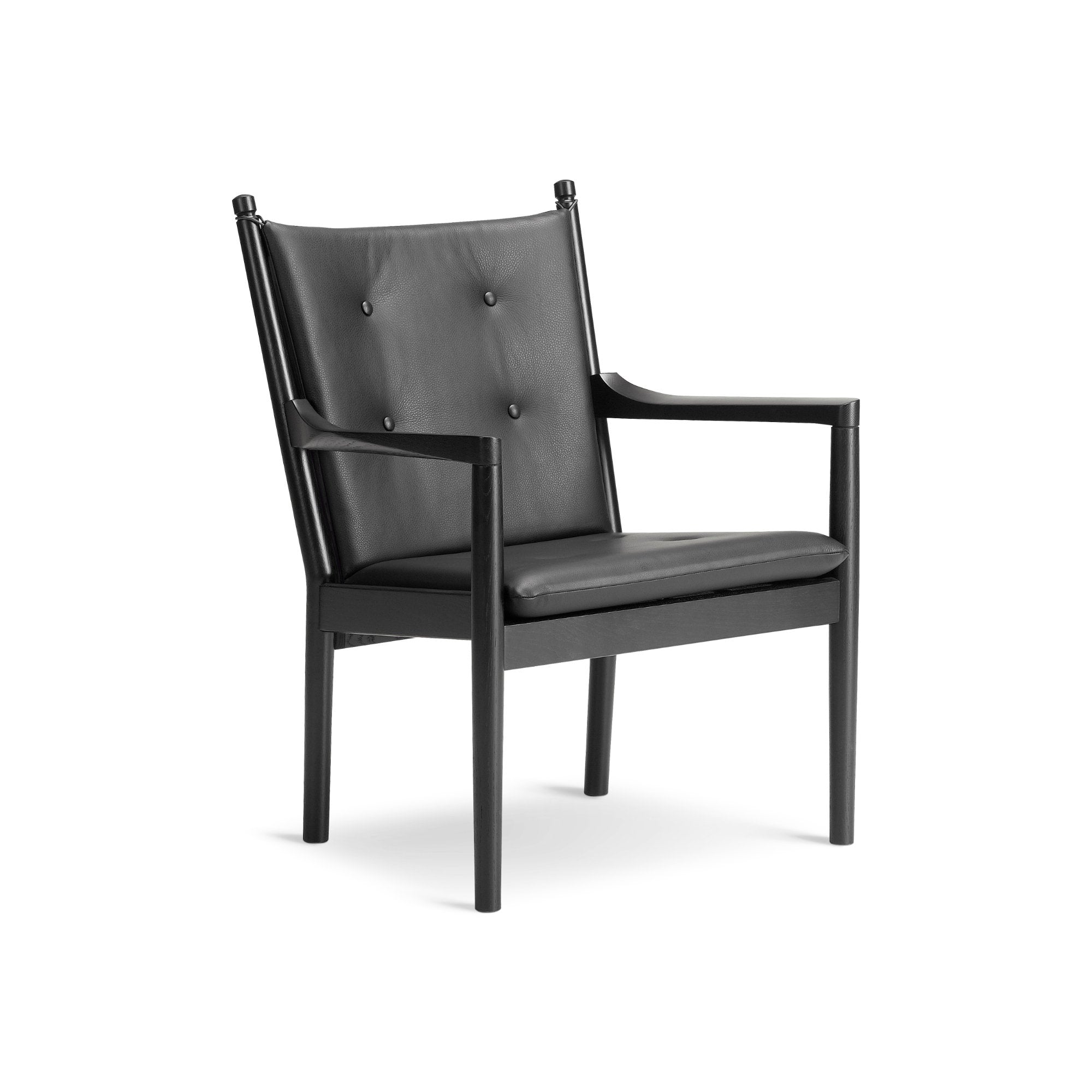 Wegner 1788 Armchair - Black Lacquered Oak/Leather 1 (Omni 301)-1