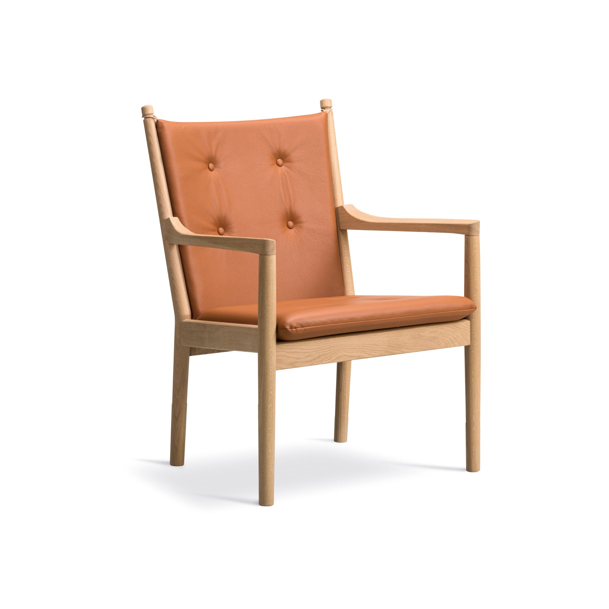 كرسي بذراعين Wegner 1788 - خشب البلوط/الجلد 1 (Omni 307)-1