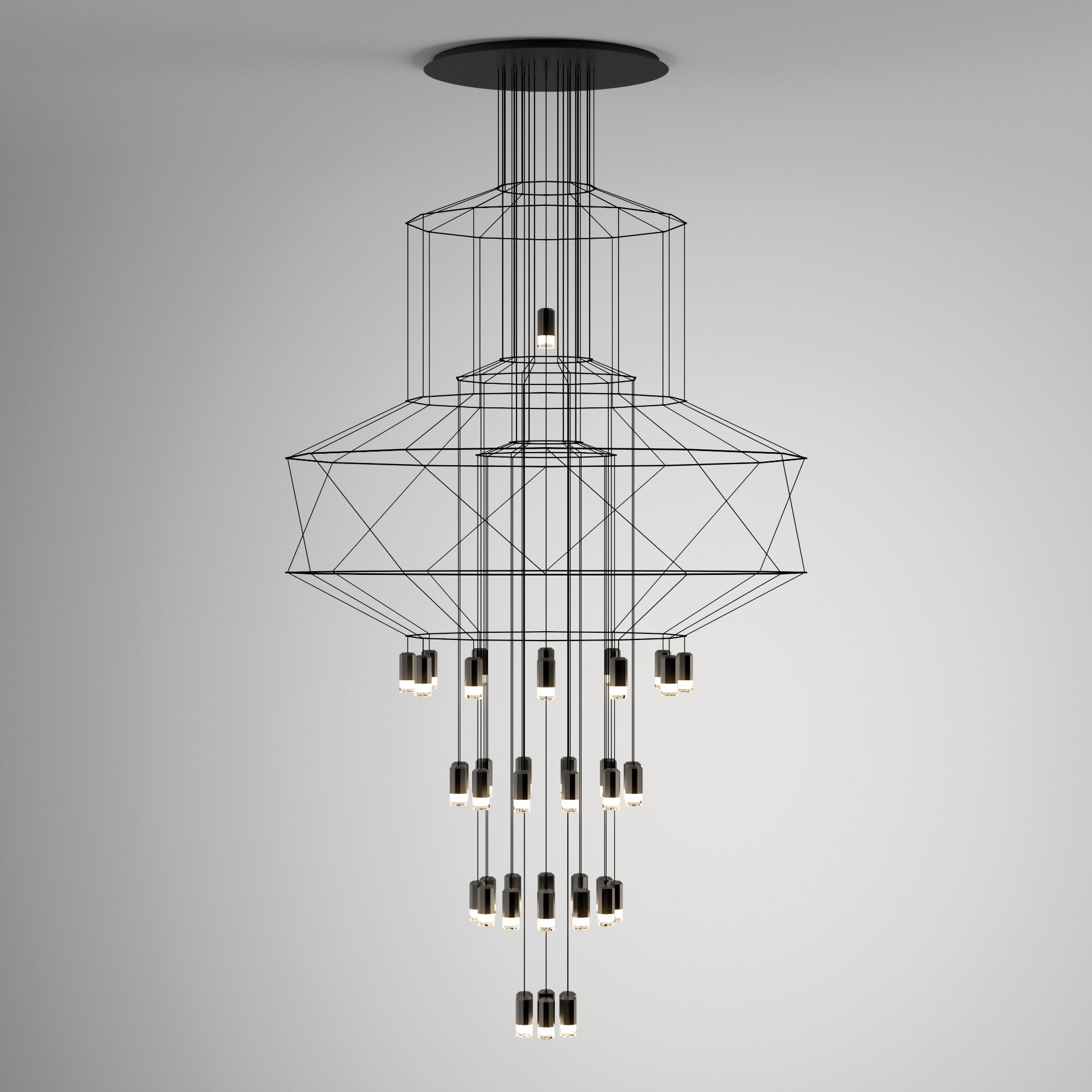 Wireflow Chandelier 0374 Pendant Lamp - Black