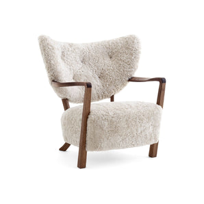 Wulff ATD2 Walnut Lounge Chair - Walnut/Fabric (Sheepskin Moonlight 17mm)