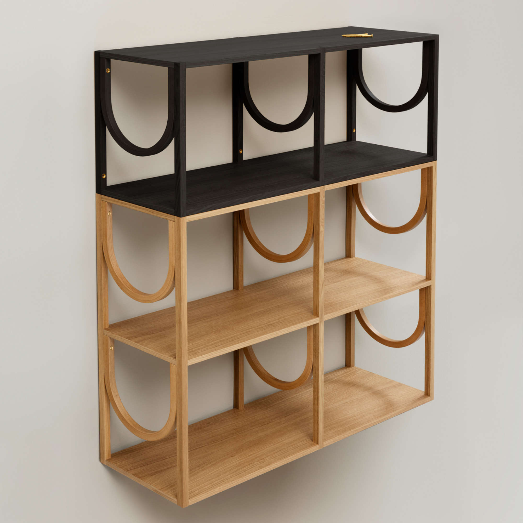 Arch High 118 Shelf - Lacquered Oak