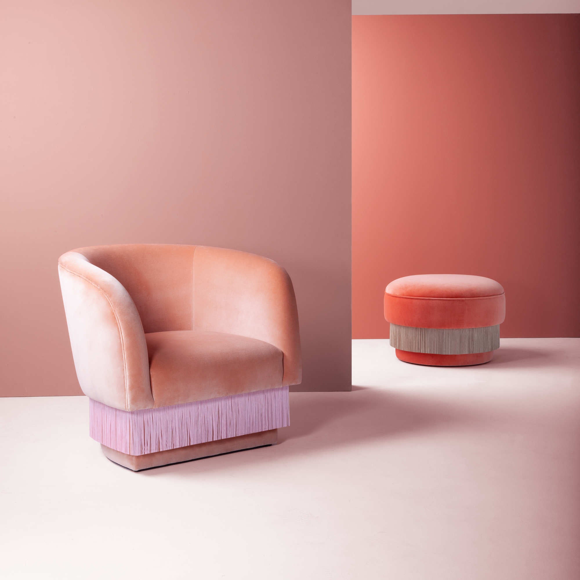 La Folie 64 Pouf - Velvet 2 (Velvet Papaya)-3