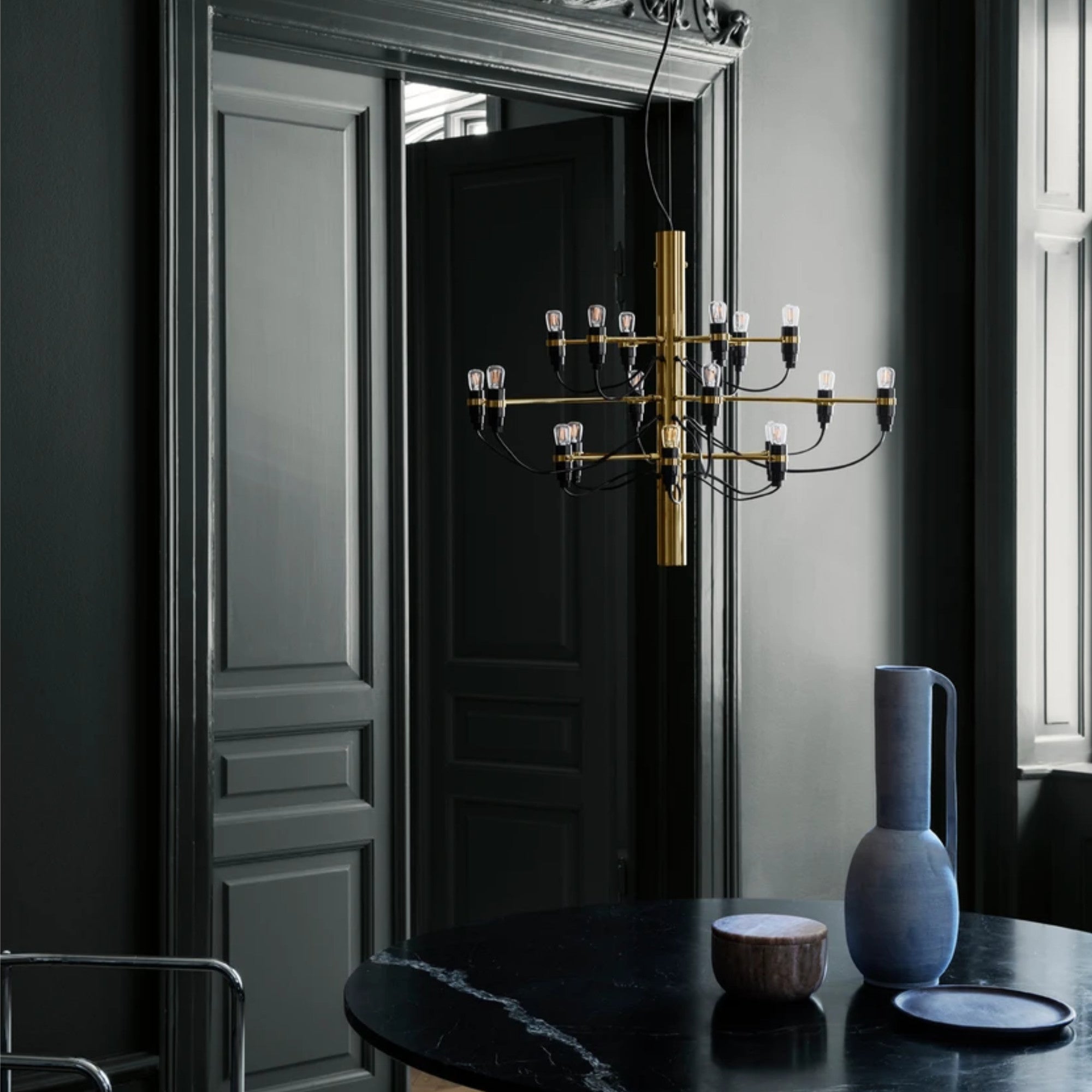2097/18 Frosted Bulbs Pendant Lamp - Brass-3