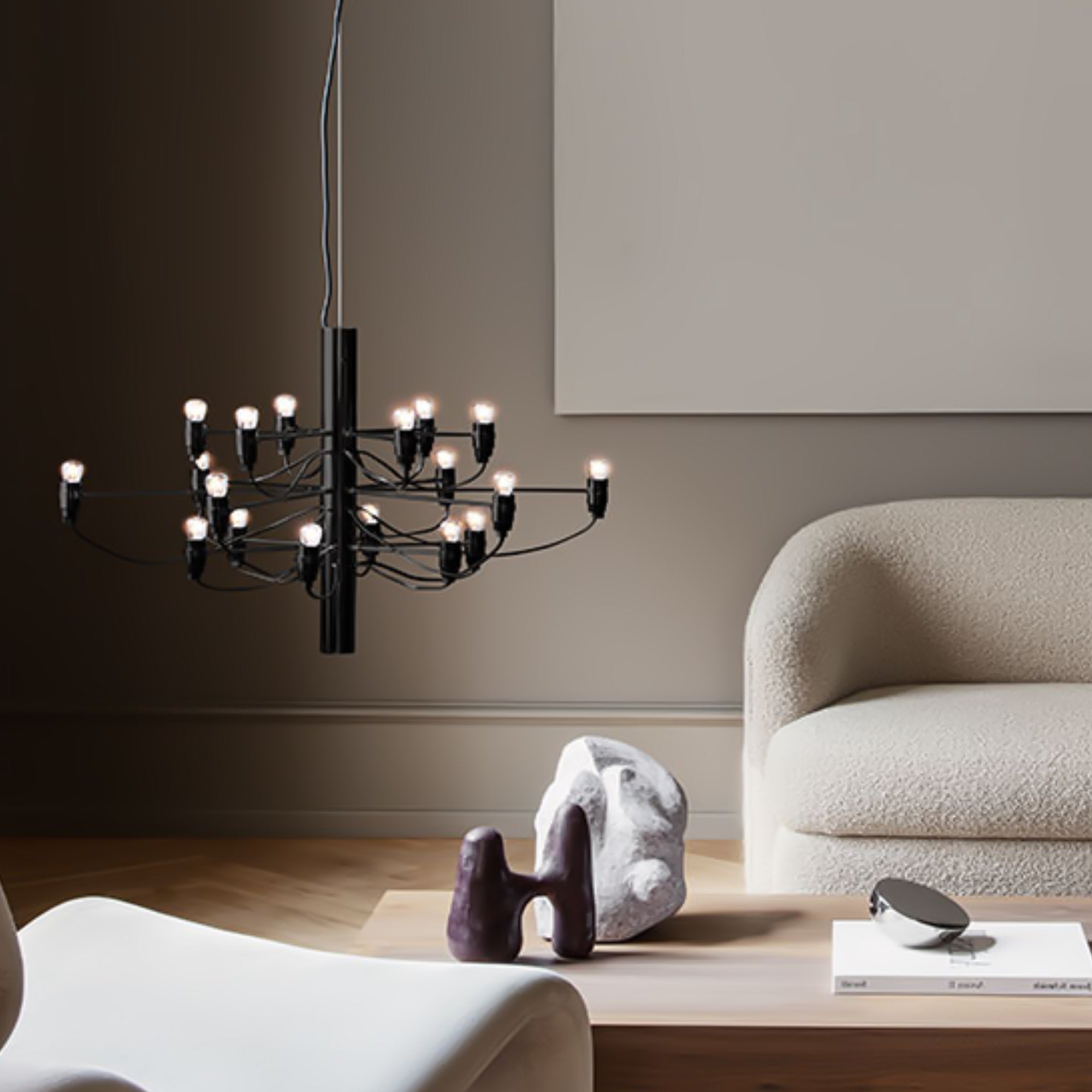 2097/18 Frosted Bulbs Pendant Lamp - Matte Black-3