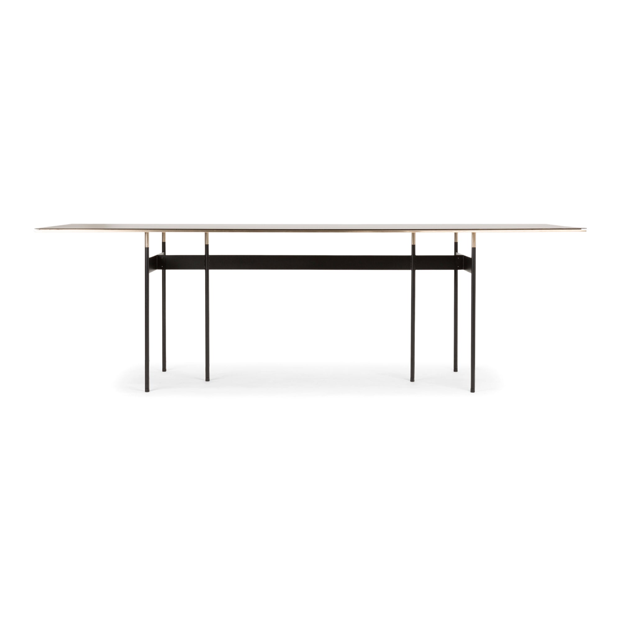 Tartan 240 Dining Table - Black/Brass
