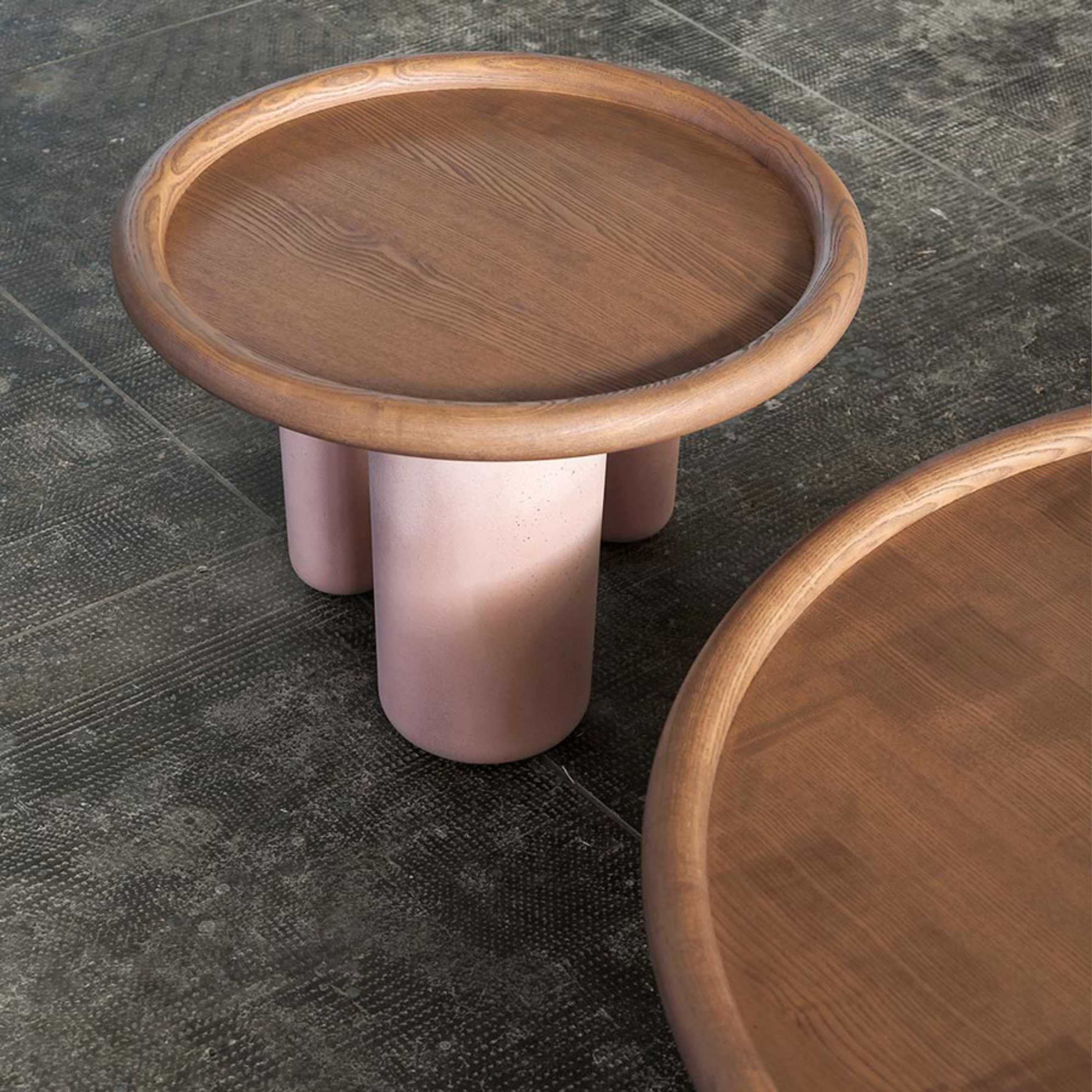 Pluto 120 Coffee Table - Pink/Walnut-4