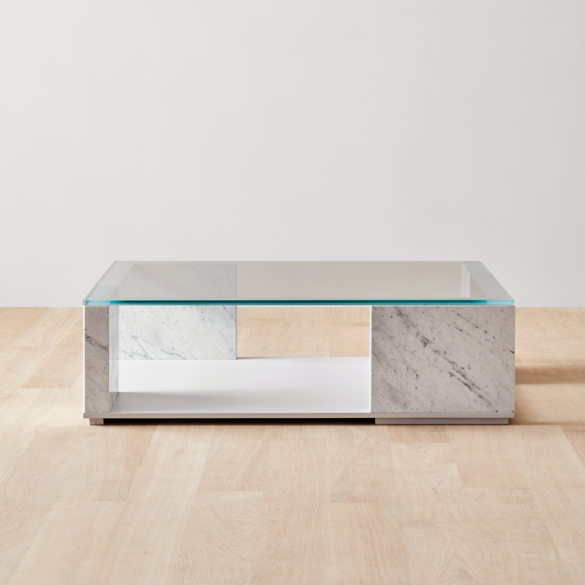 Quattropietre T525 Coffee Table - Calacatta Marble/Walnut-3