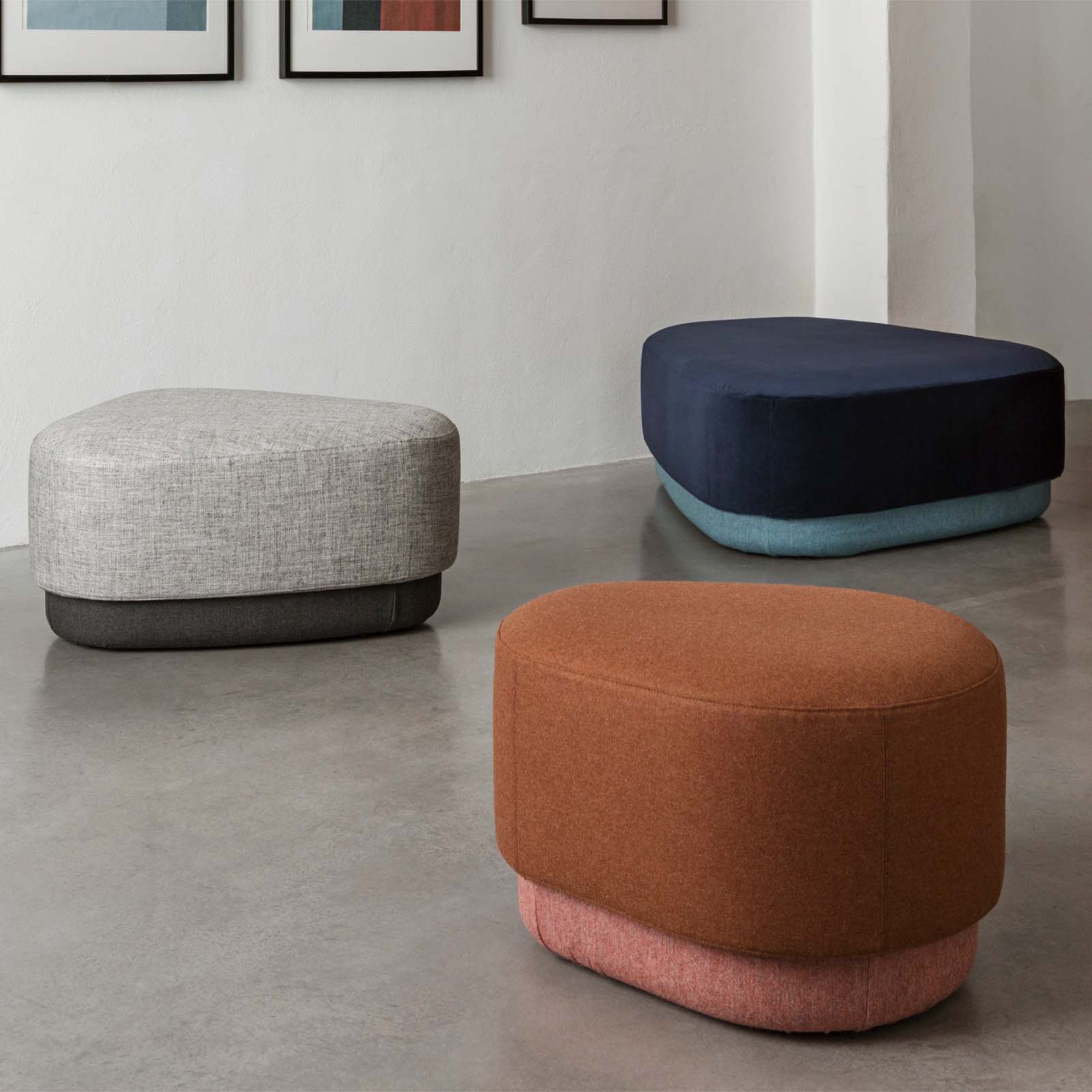 Island 0186 Pouf - Brass/Fabric Top (Lario 26)-4