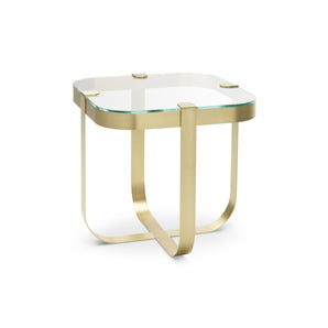 Ring Square Side Table - Brass/Clear Glass