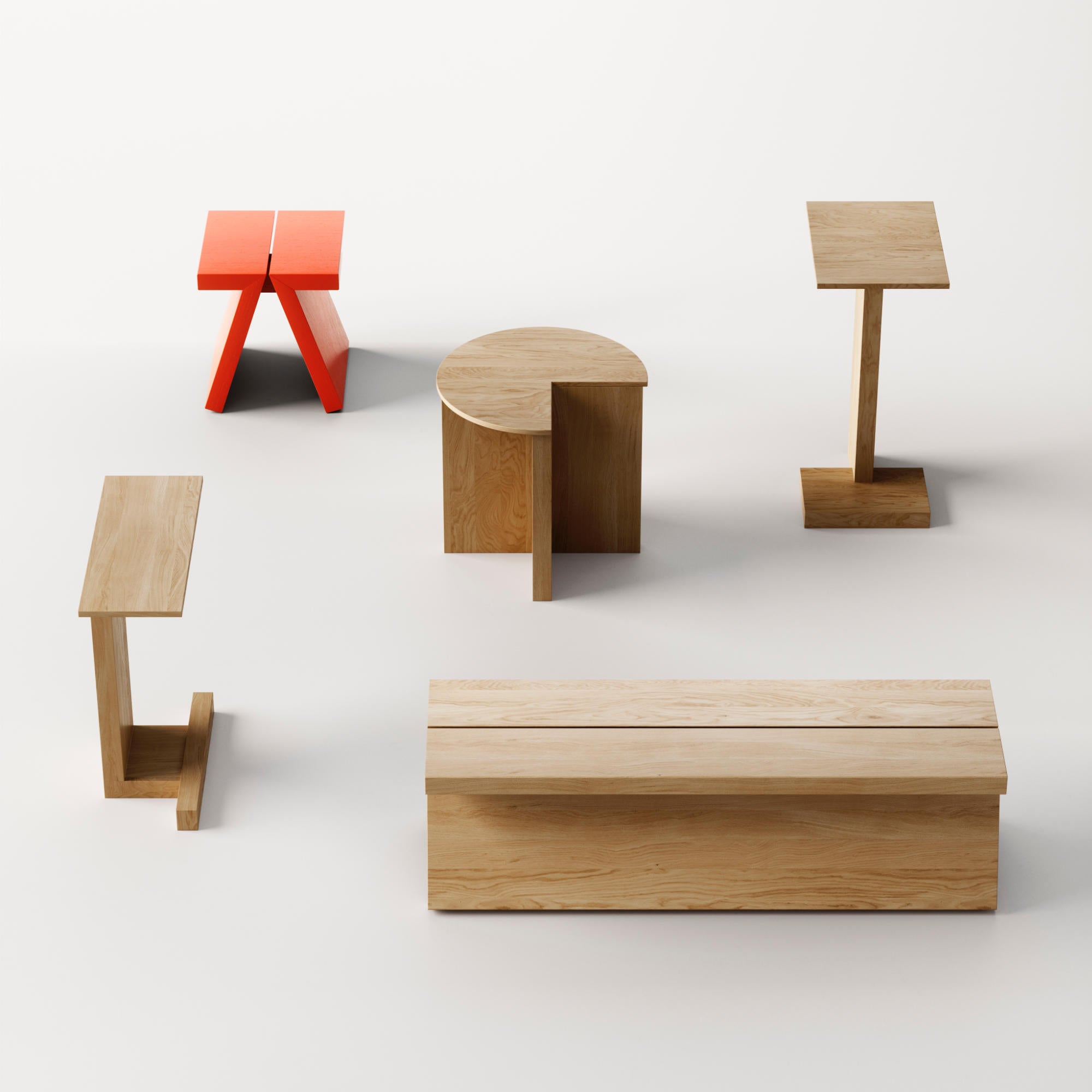 Supersolid Object 4 Side Table - Lacquered Oak-2